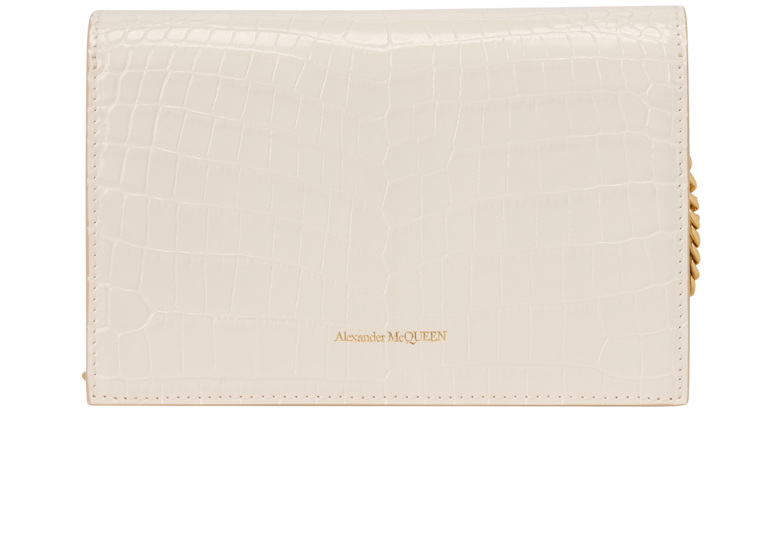 Small Croc Embossed Crossbody, &pound;395, Handbags, White, Leather, Back view